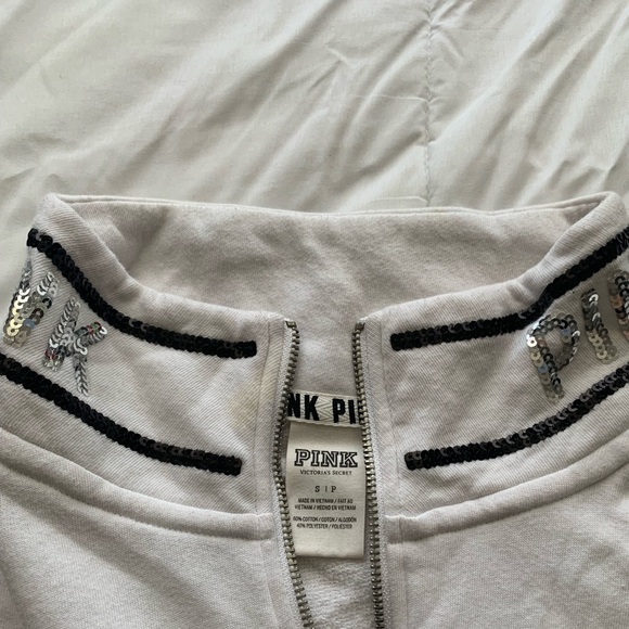 Pink Black and White bling Pullover sweater Size S - Picture 3 of 3